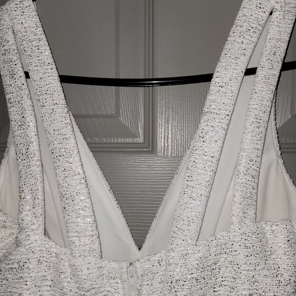 White and Gold Fishtail Formal Gown - Picture 2 of 7